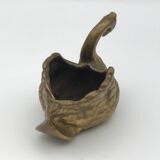 Old zoomorphic pocket tray in bronze, in the shape of a swan