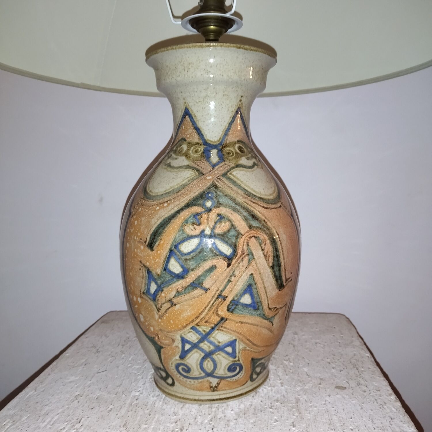 Ceramic lamp Ireland pottery 80s castle connell