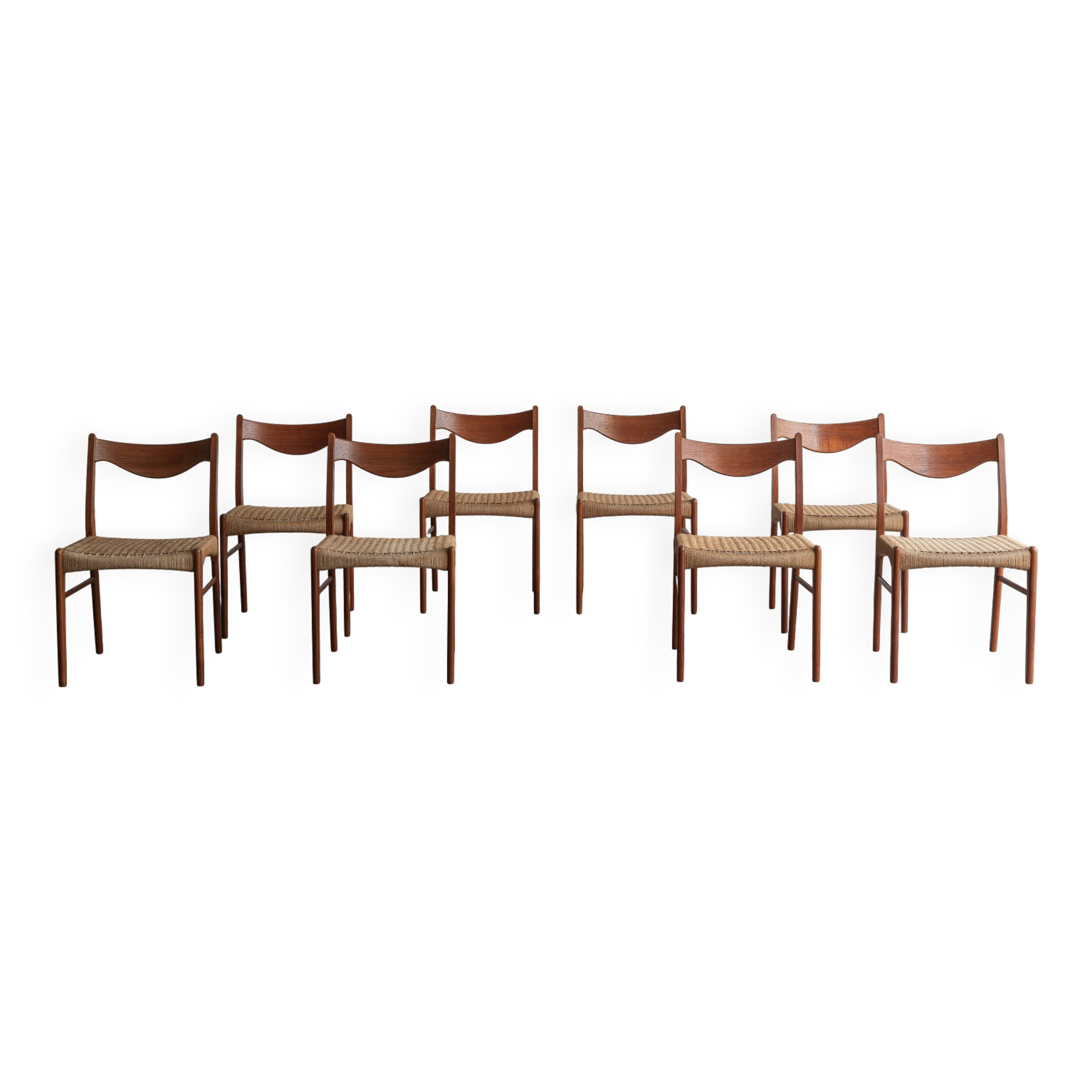 Set of 8 'GS61' dining chairs by Arne Wahl Iversen