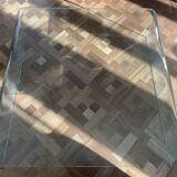 Large glass coffee table – fiam style, vintage