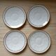 4 cups with 4 saucers Limoges, fine porcelain, coffee cups, white, light green, gold