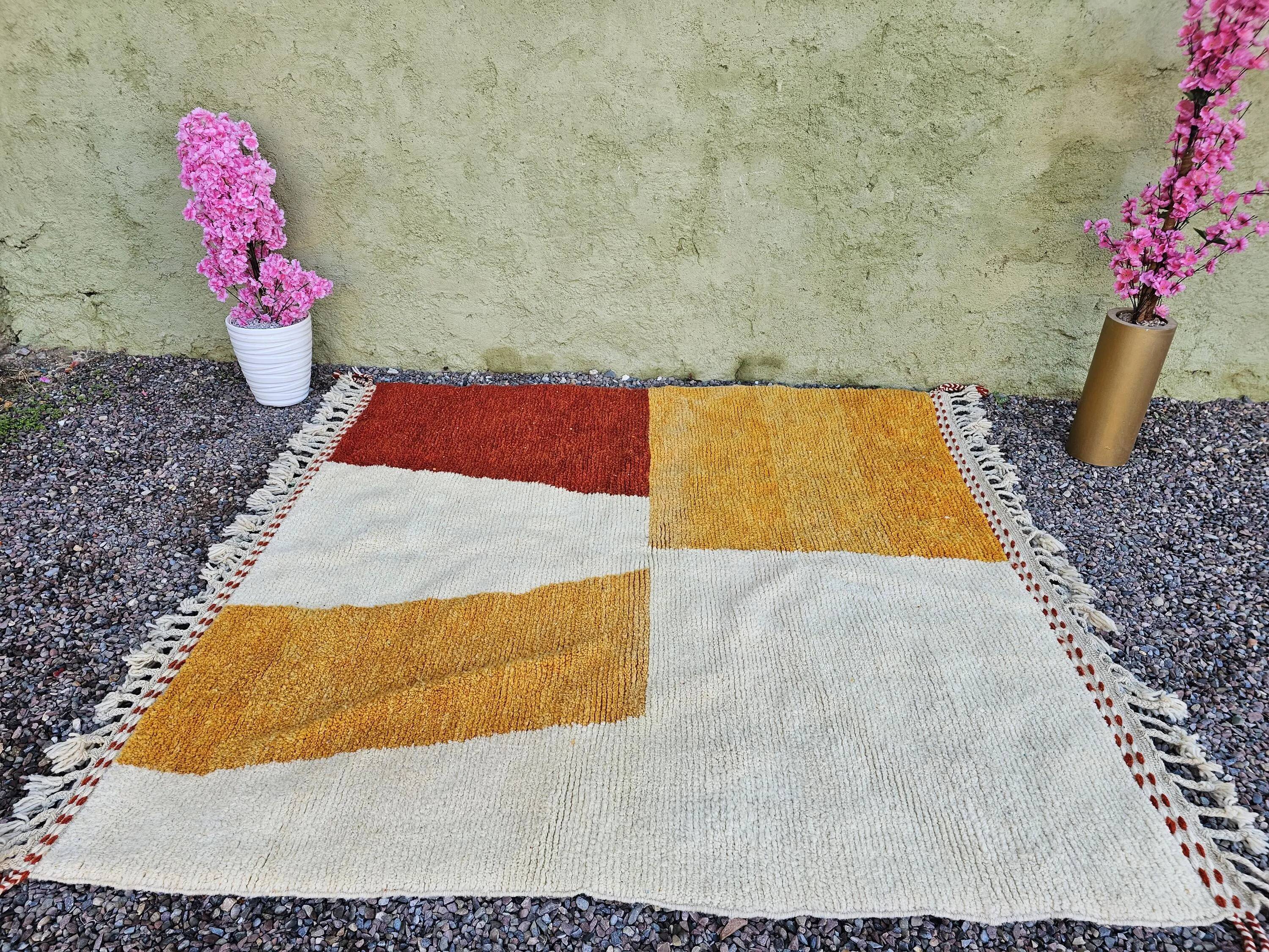 Natural handmade Berber rug 3x2 m