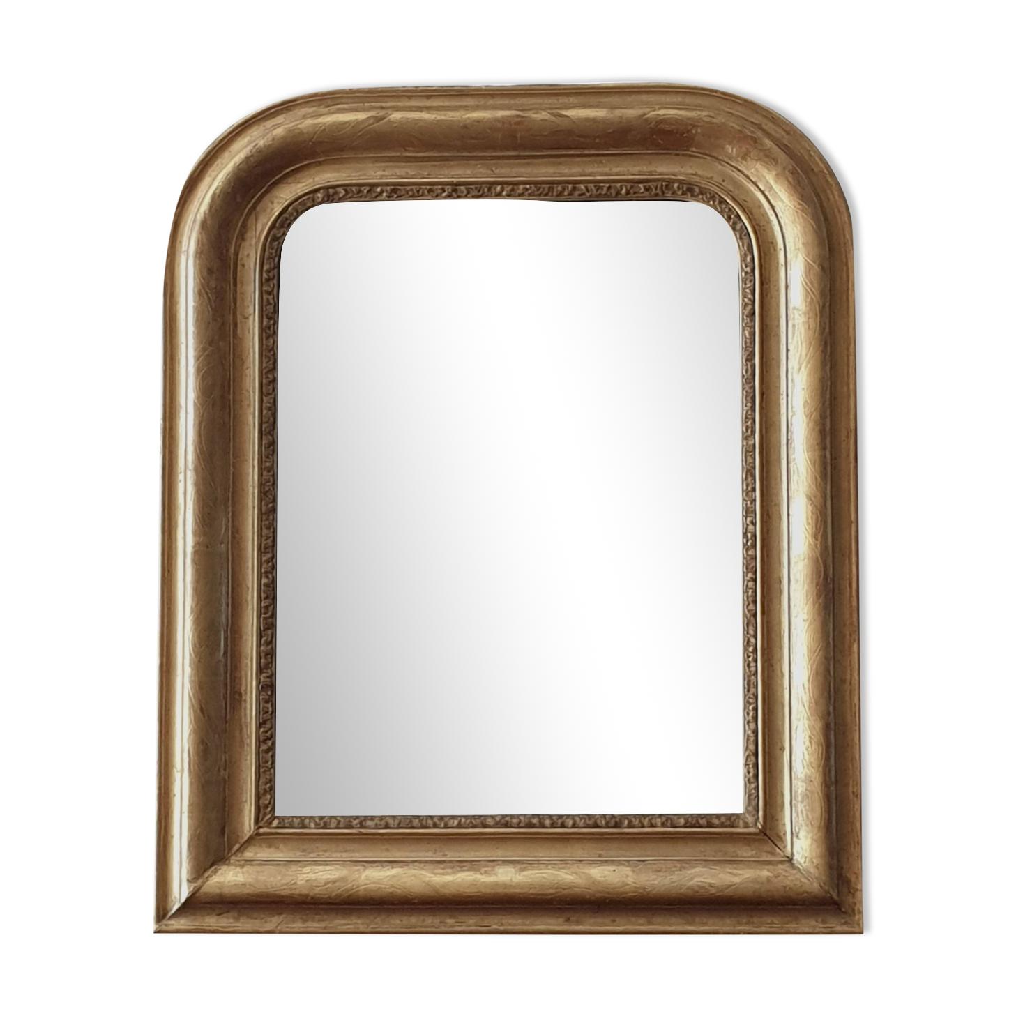 Old gilded mirror and old mercury glass - wall mirror with gold leaf