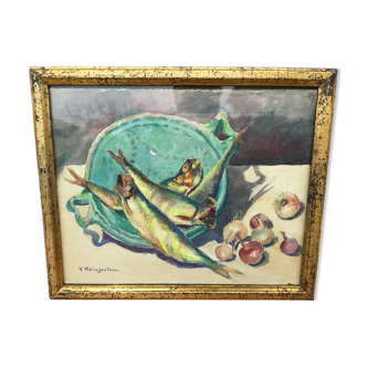 Table still life with fish
