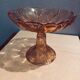 Coupe à fruits en verre rose transparent verrerie val Saint Lambert Belgique