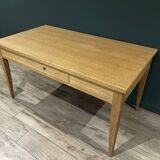 Bureau 1 tiroir en ceinture bois massif brut
