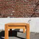 Square coffee table in solid wood (pine), 1980s.