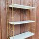 Vintage modular wall shelf, metal and brass, circa 1960s