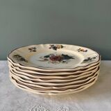Series of 8 Digoin Sarreguemines flat plates, Agreste collection