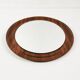 Mid Century Teak Round Wall Mirror, Denmark, 1960s