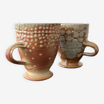 Set of 2 handmade earthen-glazed cups
