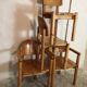 Set of 4 solid pine seats by Rainer Daumiller