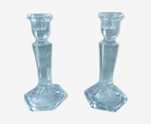 Bougeoirs en cristal moulé