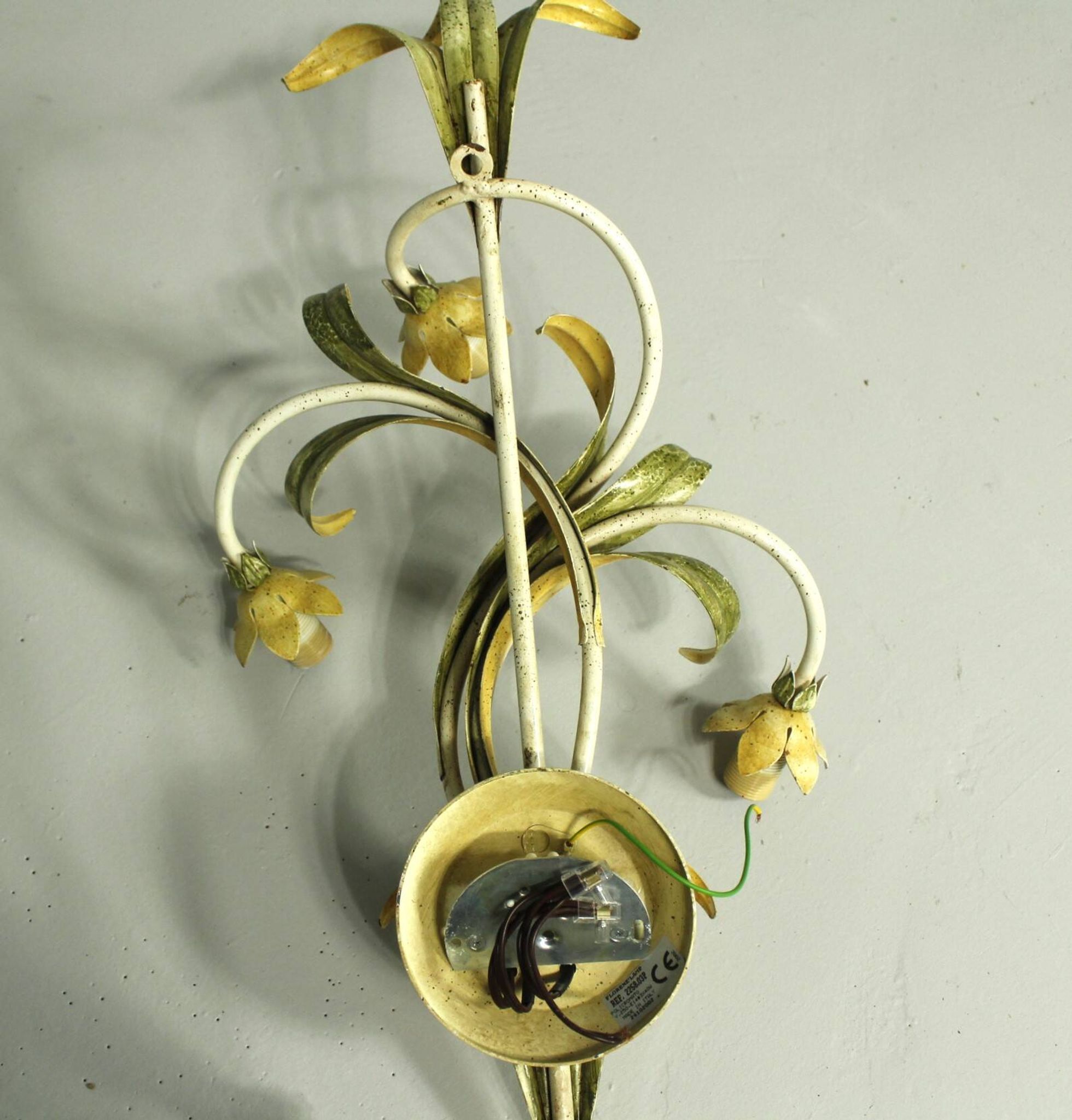 Set of 10 Wall Lights from colored hand crafted iron and Murano glass