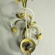 Set of 10 Wall Lights from colored hand crafted iron and Murano glass