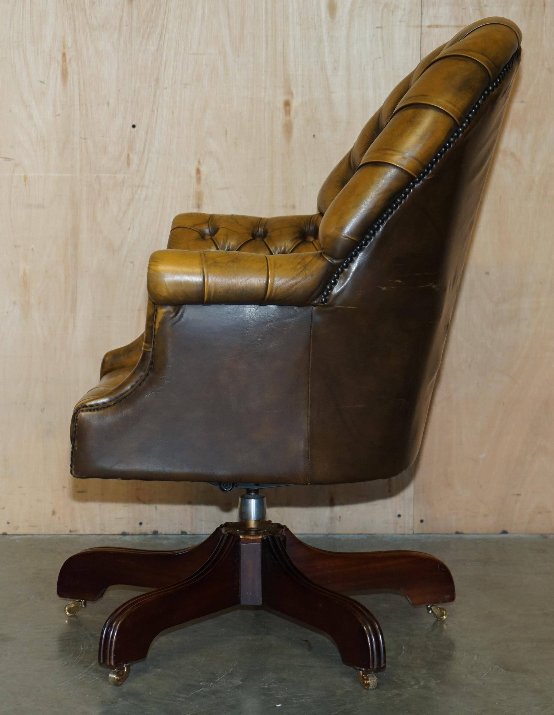 Vintage Leather Chesterfield Director's Armchair
