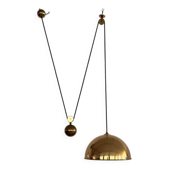 Florian Schulz Brass Pendant with Rotary Wheels and Counterweigh