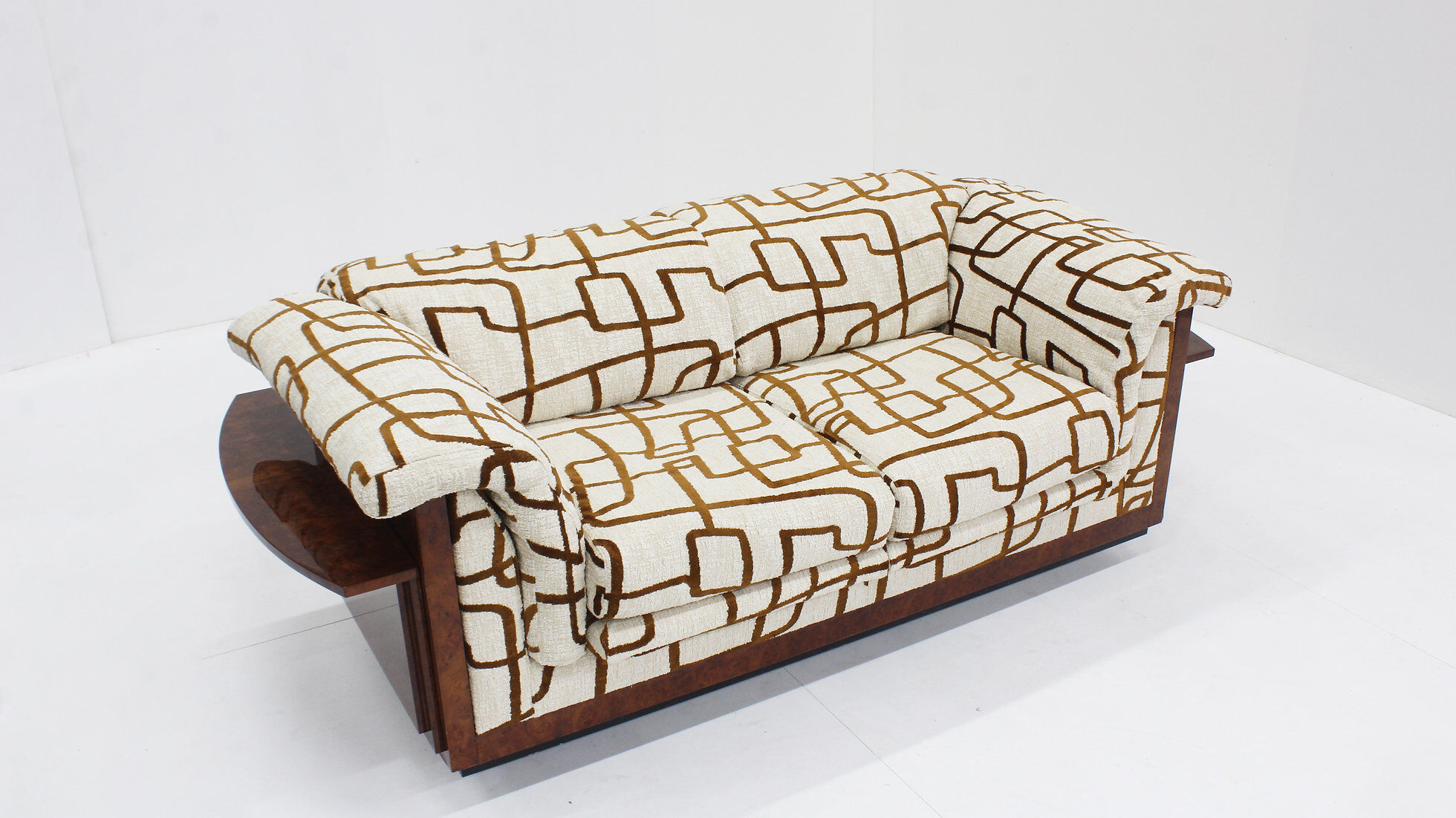 Vintage Art Deco sofa burl wood