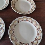Flat plates set of six HBC Choisy le Roi Elianne decor