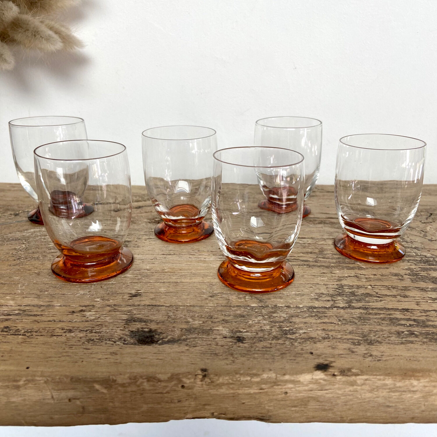6 vintage liquor glasses