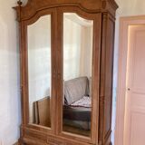 Louis XV style wardrobe in cherry with beveled mirrors