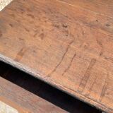 Solid oak bedside table and vintage compass legs