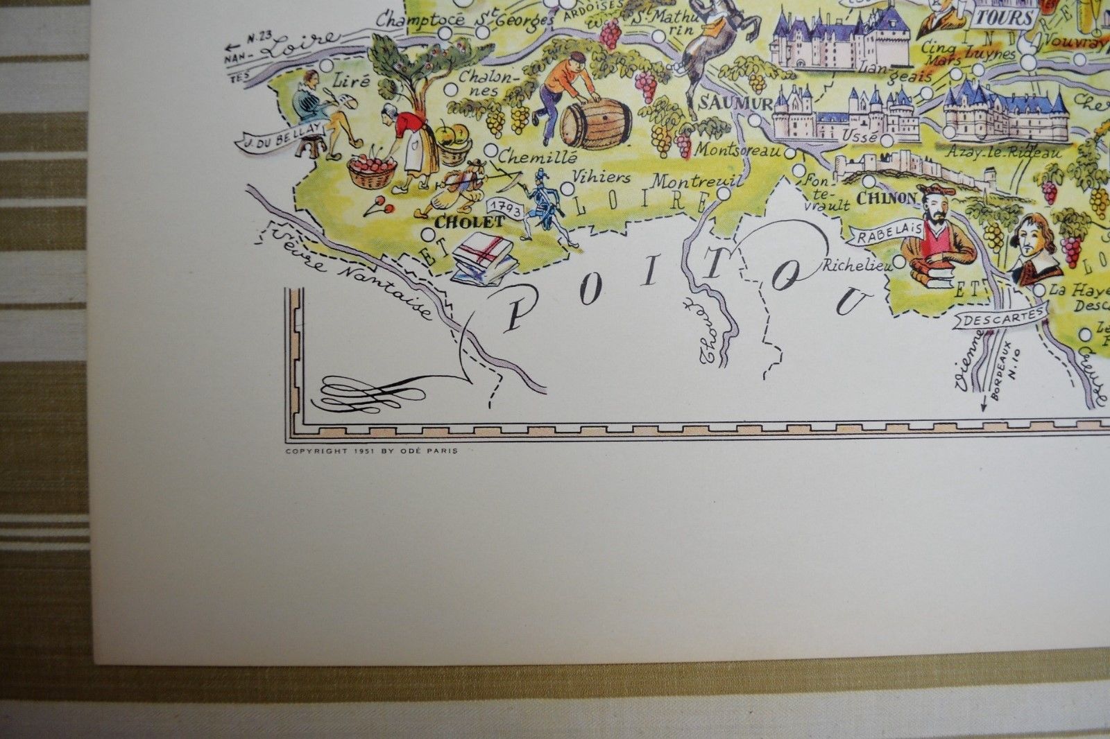 Map of the Dde illustrated region of France Jacques Liozu Loire Valley