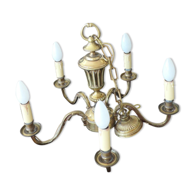 Lustre en bronze doré de style Louis XVI, à 5 feux