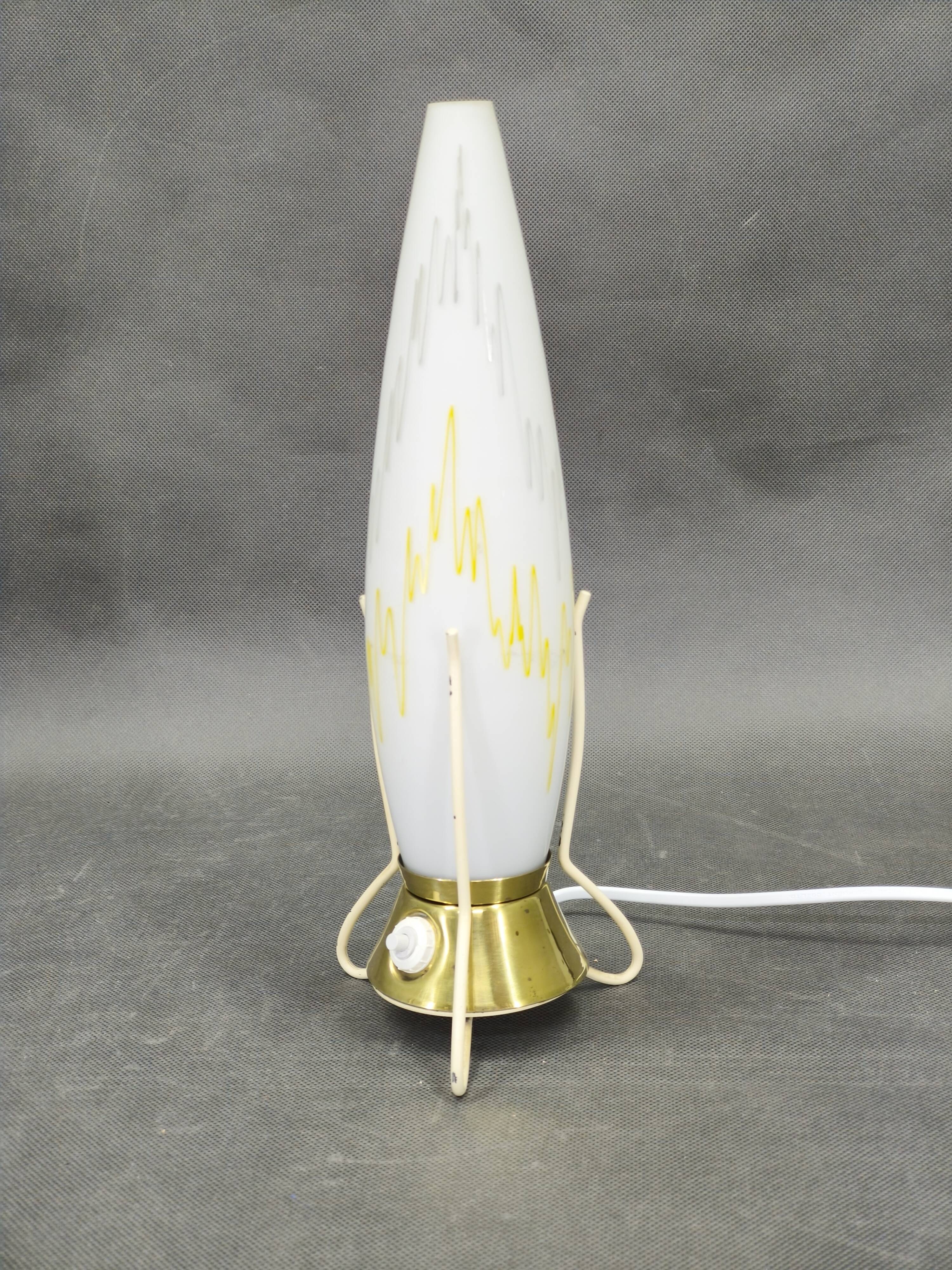 Zukov Czech Mid Century Glass Table Lamp, 1960s
