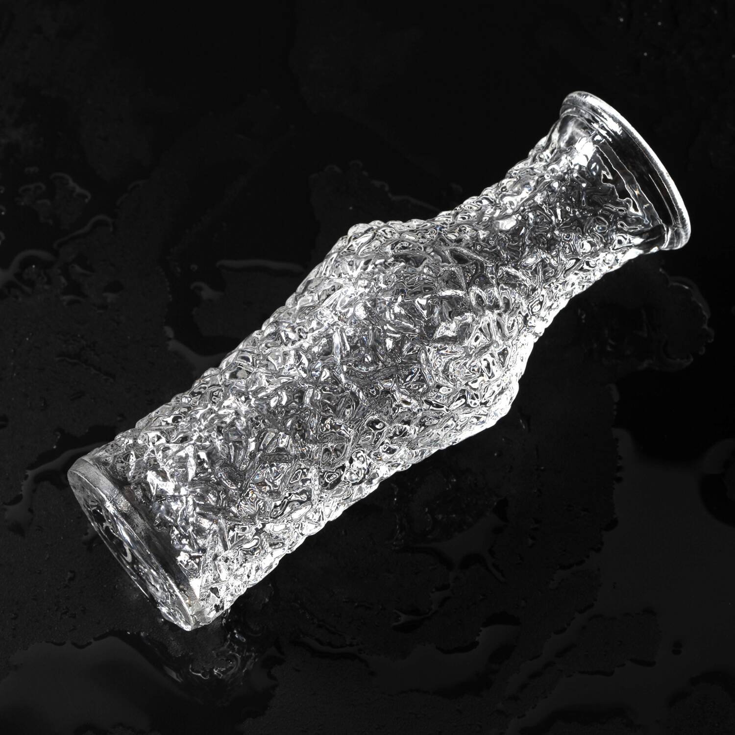 Mid-Century Pressed Glass Vase by Václav Hanuš: Czech Retro Decor