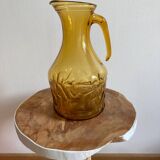 Carafe en verre ambré vintage