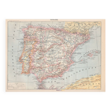 Old map sheet of Spain 1897