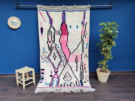 Azilal Berber Carpet Pink 135x240 cm