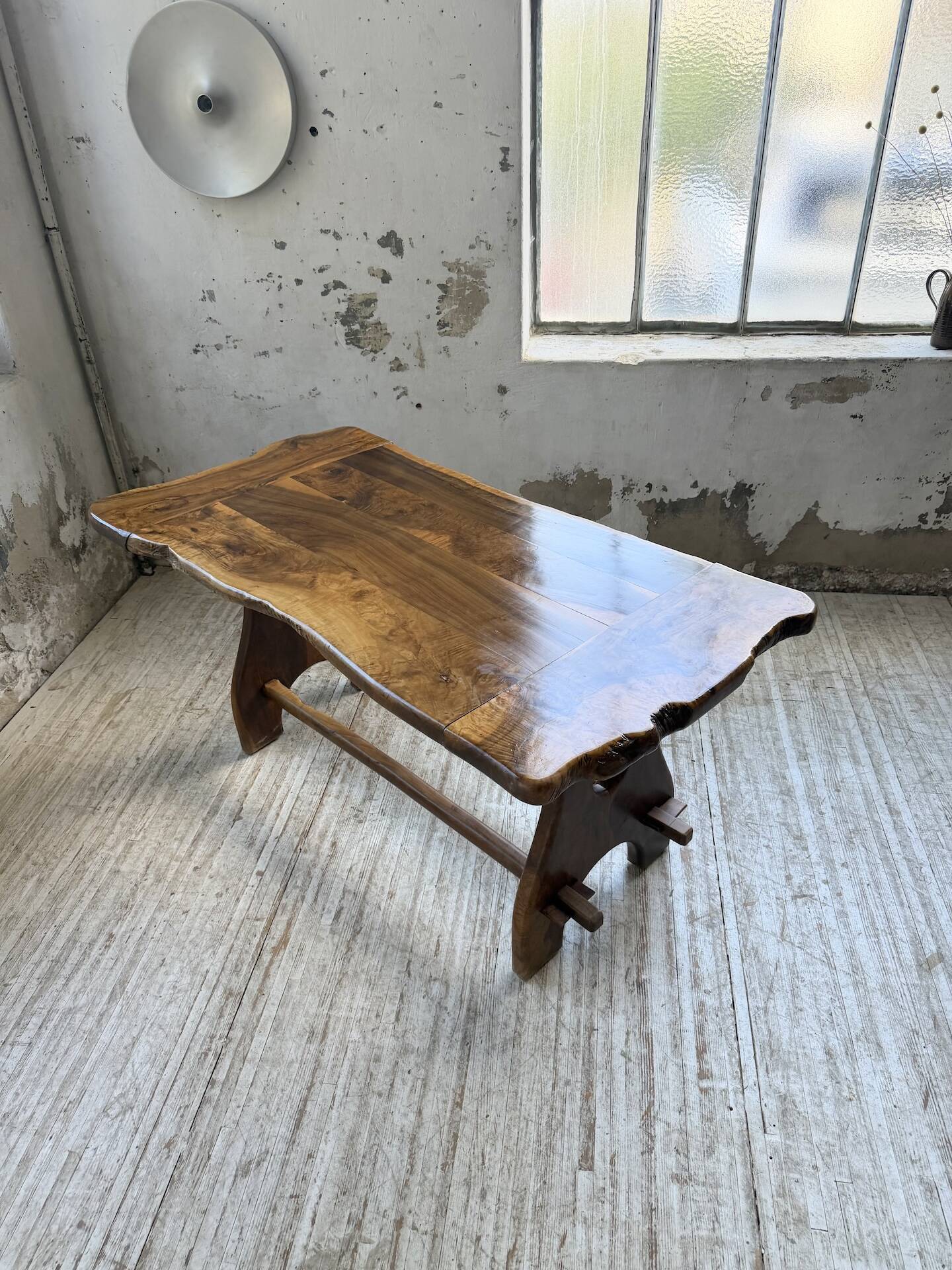 Dining table in solid olive wood Maison Skela 1960