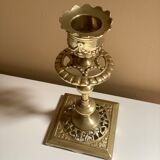 Pair of candlesticks in gilded bronze