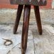 Tabouret de Traite Ancien Tripode Bois Brut Art Populaire Vintage #C60