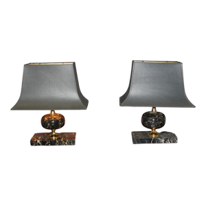 Paire de lampes en marbre