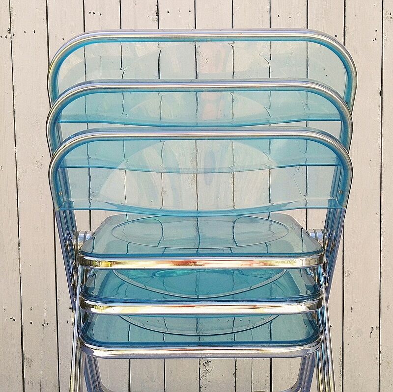 Set of three chairs Plia, Giancarlo Piretti, 70's