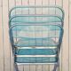 Suite de 3 chaises Plia, turquoises, Giancarlo Piretti, 1970