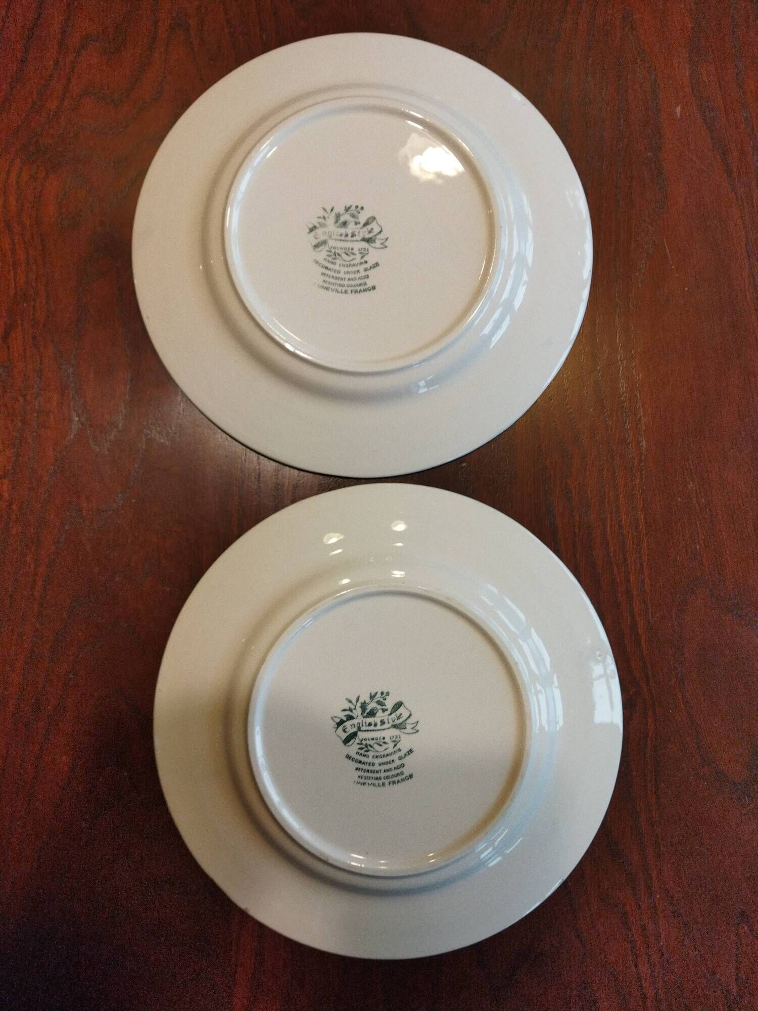 8 blue & white dinner plates (Royal Tudor Gien Lunéville Ceraminter)