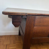 Grand coffre ancien en chêne massif – XIXe – belle patine d’origine