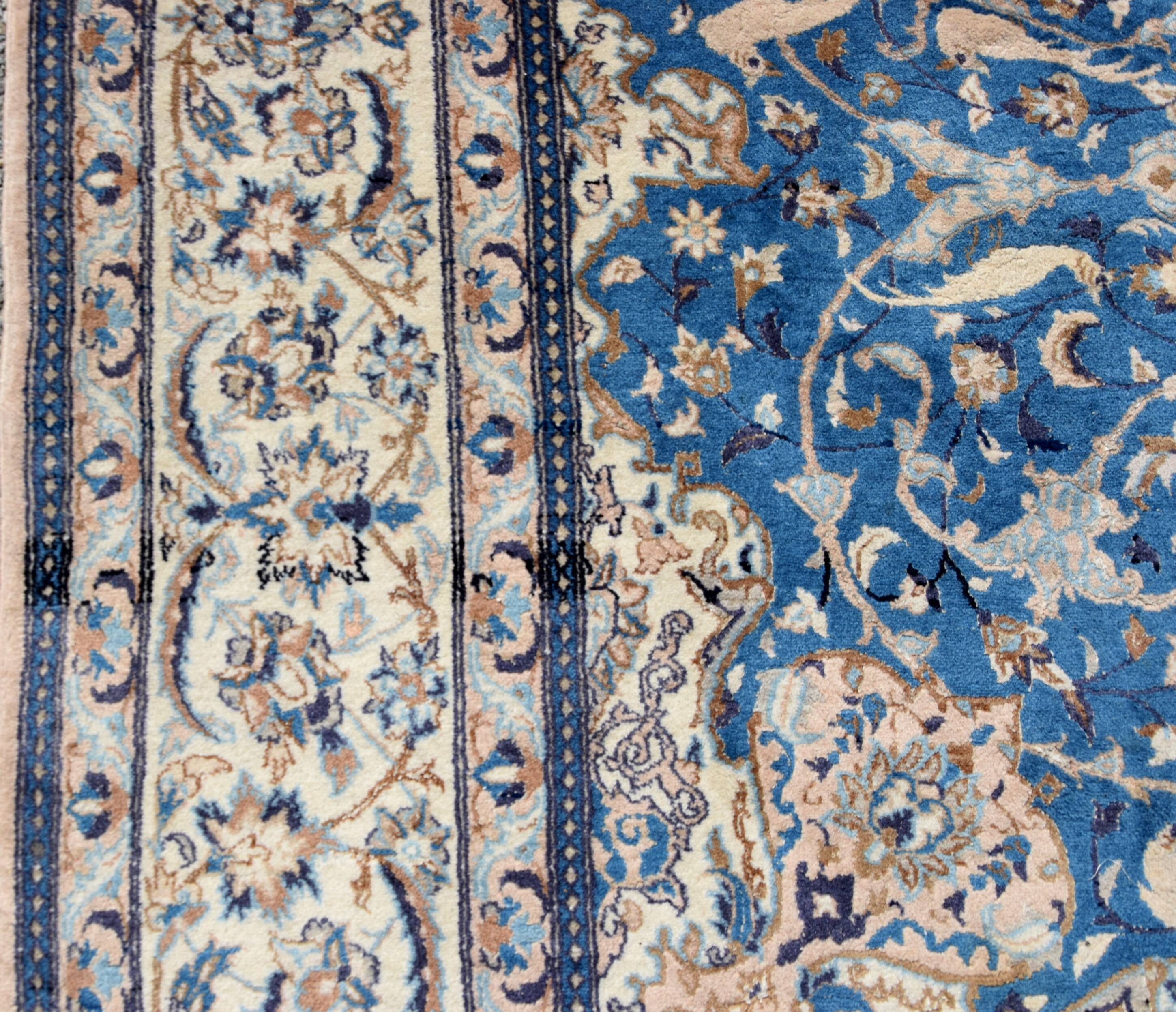 Tapis d'Orient Persan Iran Naïn laine et soie -3.20 X 210 Mètres