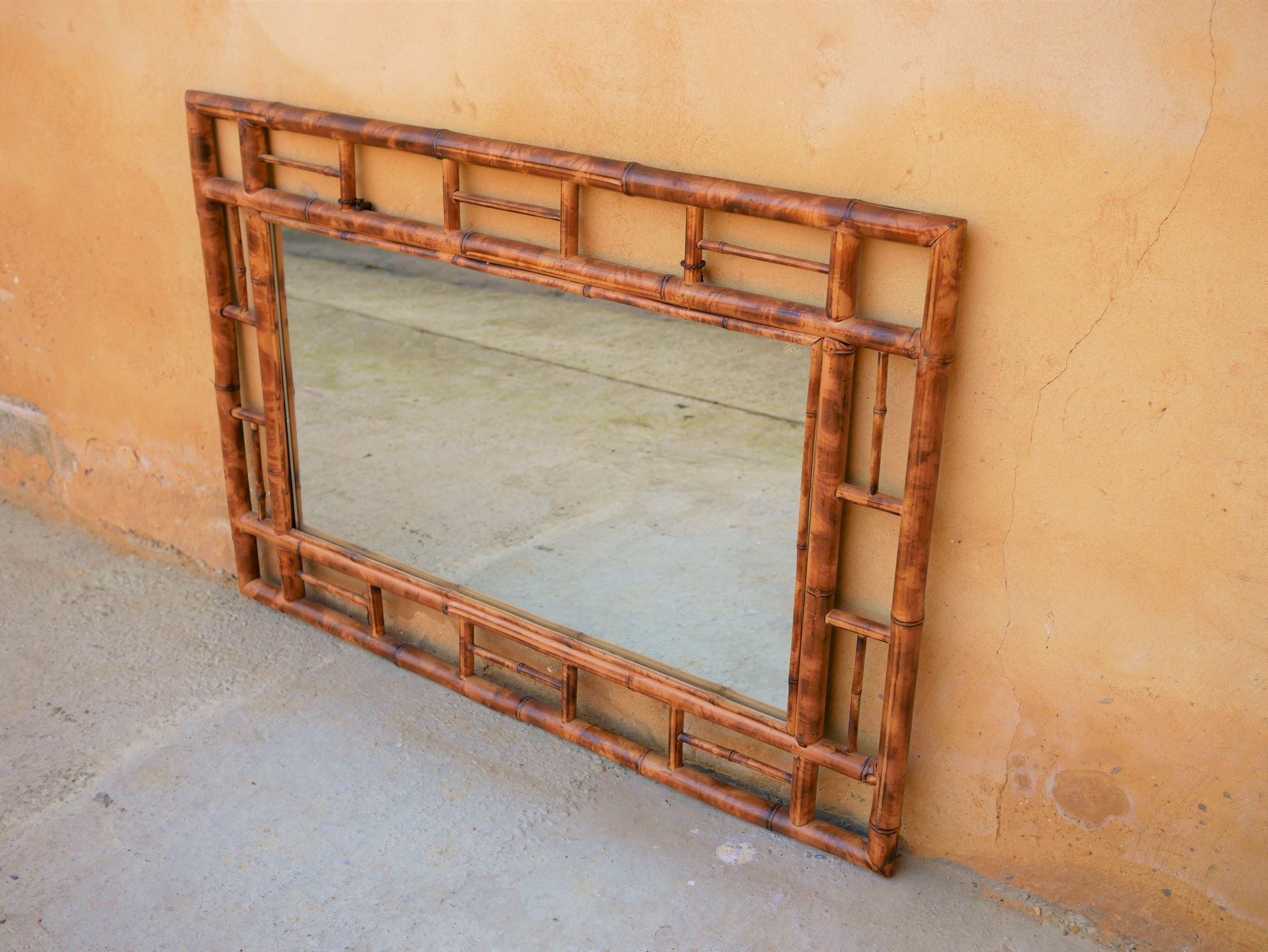Vintage bamboo mirror