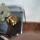 Pair of vintage floral wall lights or small pendant lights – glass deposition