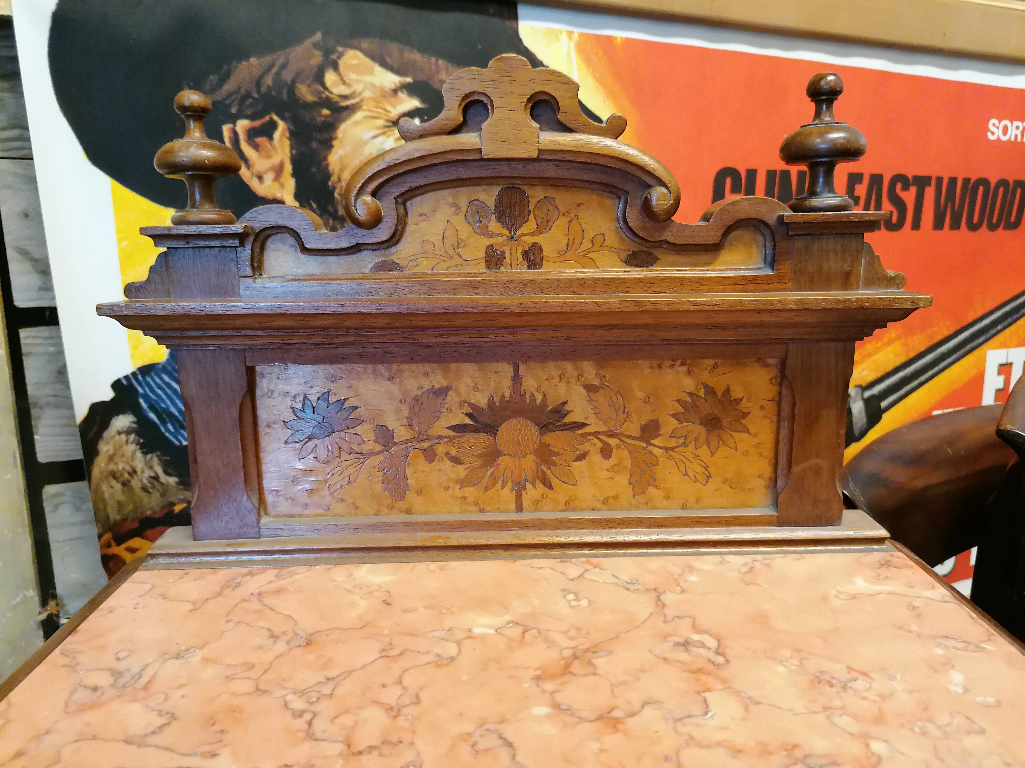 Art Nouveau marquetry bedside table