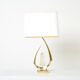 Paire de lampes en laiton cristal de roche signées Willy Daro