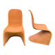 Pair of rattan chairs in the style of Verner Panton