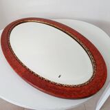 Antique oval mirror with bevelled glass