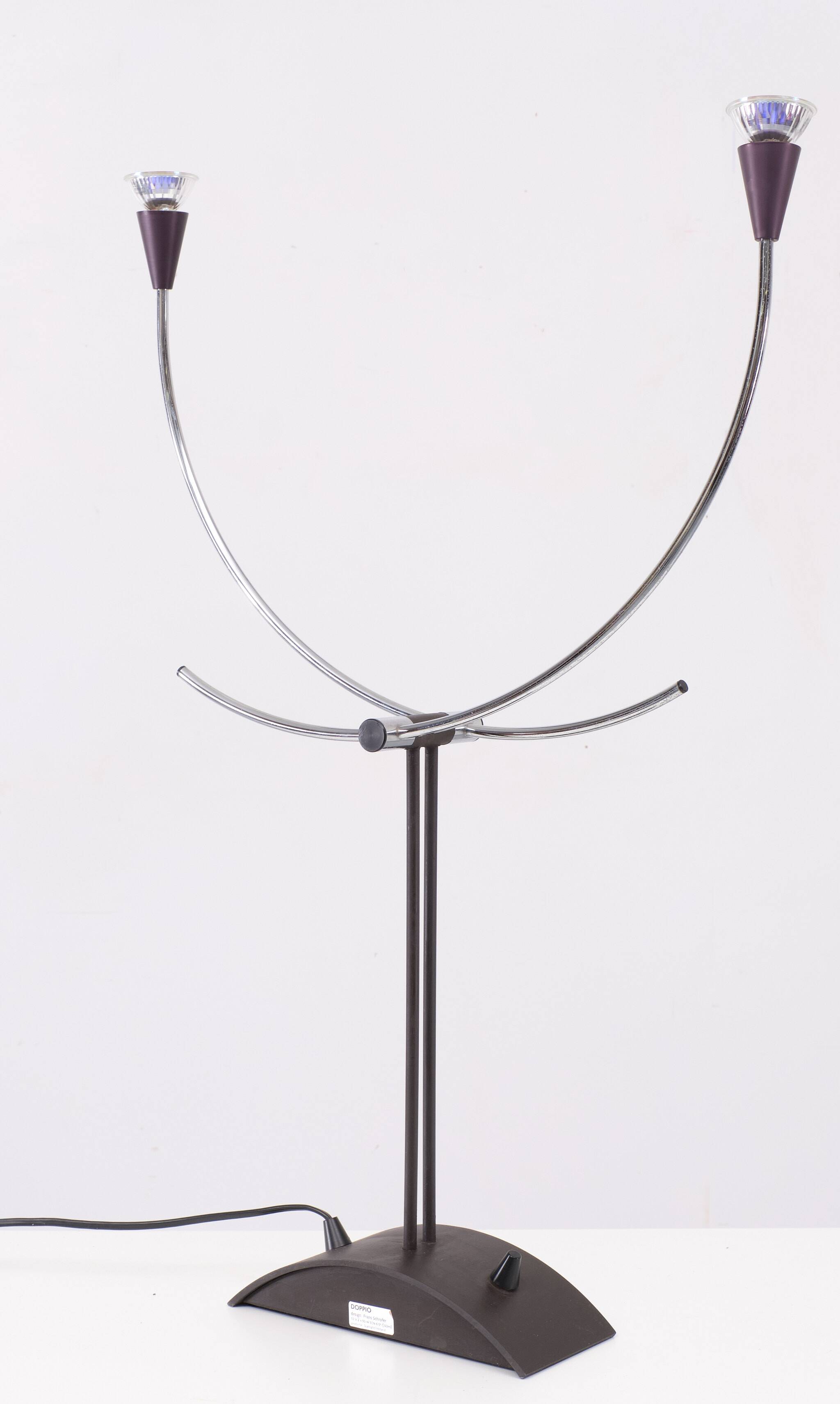 Frans Schrofer Doppia Halogen Table lamp 1980s Holland