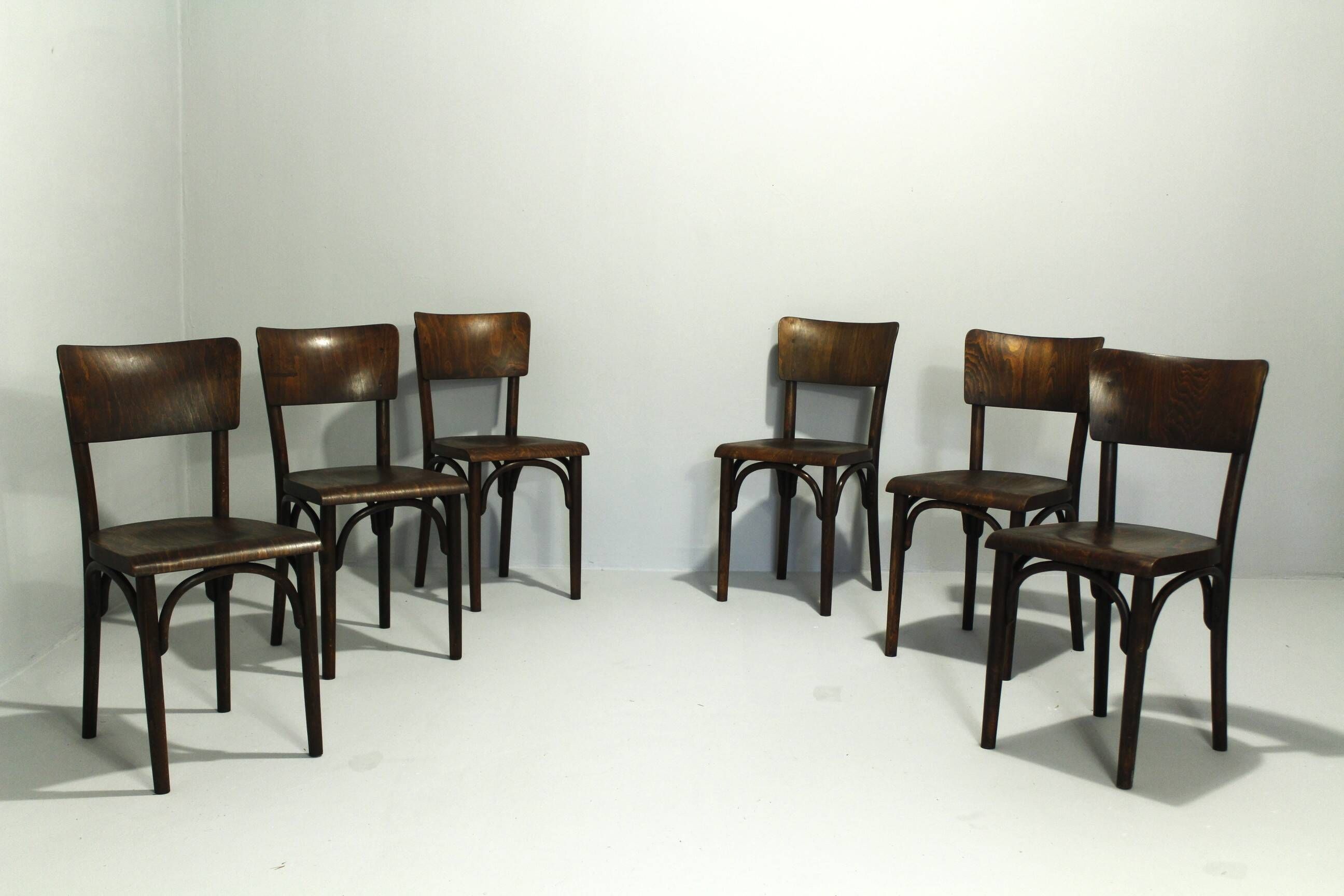 Pub Chairs from Thonet H-48, 1930s, Set of 6